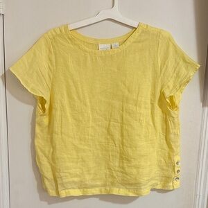 Cynthia Rowley Sunlit Yellow Linen Top